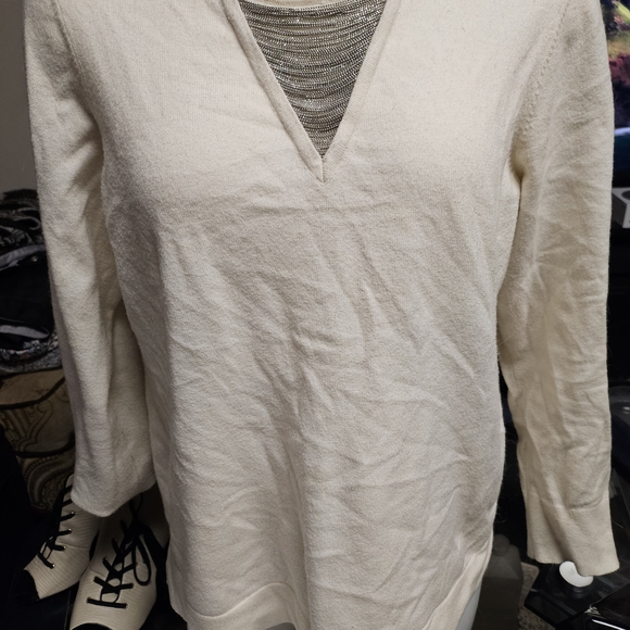 Chico's Sweaters - Chico's Cream V-Neck Sweater